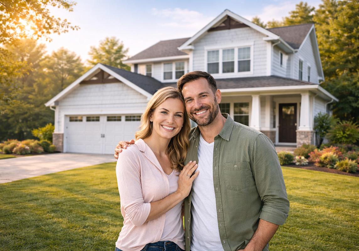 happy couple representing flat fee mls listing service